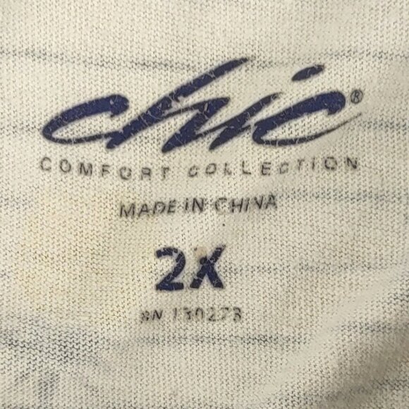 Chic Women's Blue, White, Yellow, Collared Cotton Blend Pineapple Dress Size 2X - Picture 10 of 11